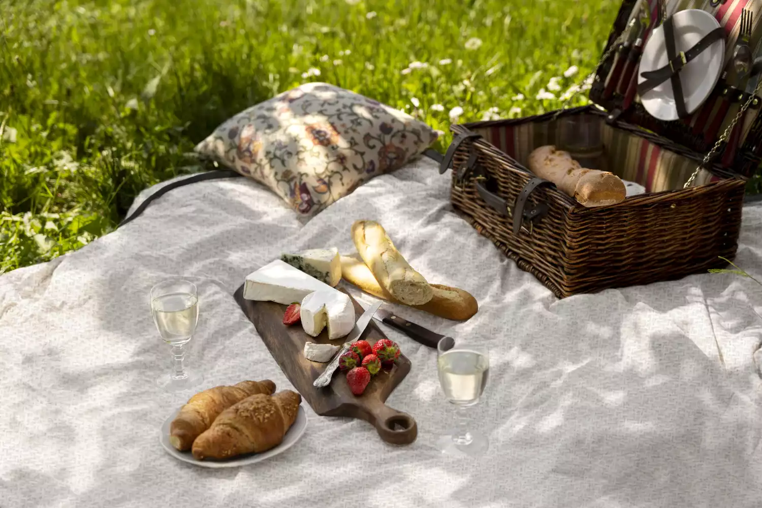 plain picnic blanket